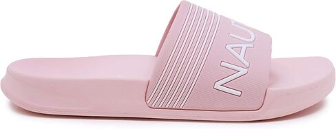 صندل Nautica Kids للفتيات سهل الارتداء، صندل رياضي منزلق للشباب والأطفال الكبار والأطفال الصغار - Gaff Girls - أحمر الخدود مقاس 3 in Saudi Arabia