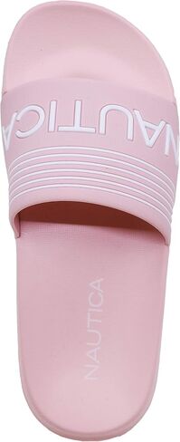 صندل Nautica Kids للفتيات سهل الارتداء، صندل رياضي منزلق للشباب والأطفال الكبار والأطفال الصغار - Gaff Girls - أحمر الخدود مقاس 3 in Saudi Arabia