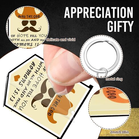 50 Pcs Father's Day Gifts Acrylic Keychain Bulk Bible Verse Scripture Religious Key Rings for Father Men in Saudi Arabia