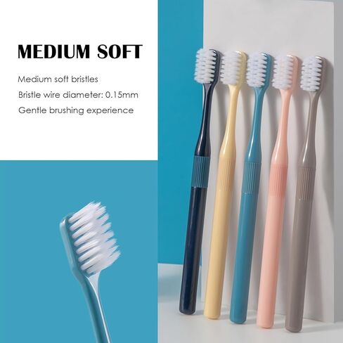 EasyHonor Cylinder Toothbrush, Soft Manual Toothbrush with Silk Bristles, Gentle Cleaning Toothbrush for Sensitive Teeth and Gums, Compact Head, Packaged in A Clear Cylinder. (10 Pcs) in Kuwait