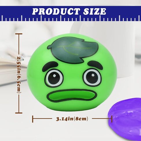 Slime ups 3.2In Round Expression Stress Ball, Novelty Stress Relief Squeeze Toys, Tricky Play Fidget Toys, Vent Decompression Slime Ball Stress Relief Toys Tricky Game (Sweaty Steve) in Saudi Arabia