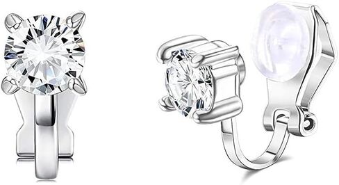 Aloha Earrings Prong Set CZ Crystal Clip On Stud Earrings in Saudi Arabia