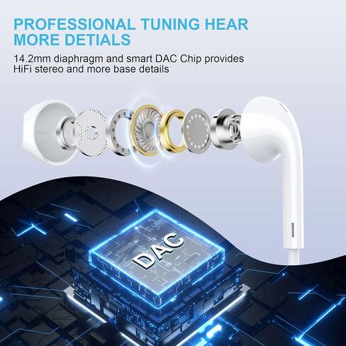 2 Pack USB C Headphones for iPhone 15 Pro Max iPad, Wired Earbuds with Microphone HiFi Stereo Surround Sounds Volume Contorl Compatible for Samsung S24 Ultra S23 S22 S21 S20 Pixel 8 7 6 in Saudi Arabia