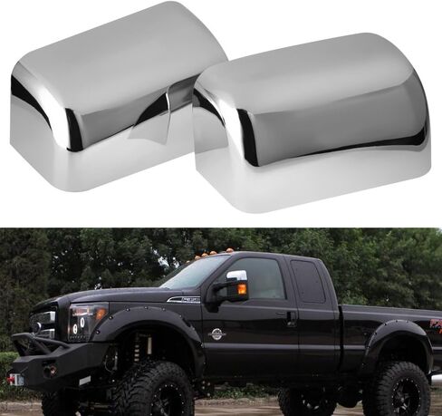 1 زوج الثلاثي مطلي بالكروم غطاء مرآة استبدال ل 2008-2016 فورد F250 F350 F450 F550 سوبر واجب سهلة التركيب in Saudi Arabia