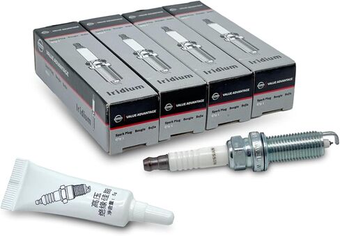 حزمة من 4 شمعات إشعال إيريديوم ليزر B2401-JA01JNW 2007-2017 وشحم شمعة إشعال متوافقة مع نيسان ألتيما روج سينترا إنفينيتي 22401-JA01B 22401-EW61C DILKAR6A11 in Kuwait