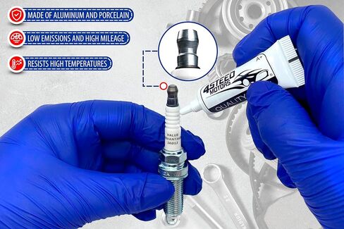 حزمة من 4 شمعات إشعال إيريديوم ليزر B2401-JA01JNW 2007-2017 وشحم شمعة إشعال متوافقة مع نيسان ألتيما روج سينترا إنفينيتي 22401-JA01B 22401-EW61C DILKAR6A11 in Kuwait