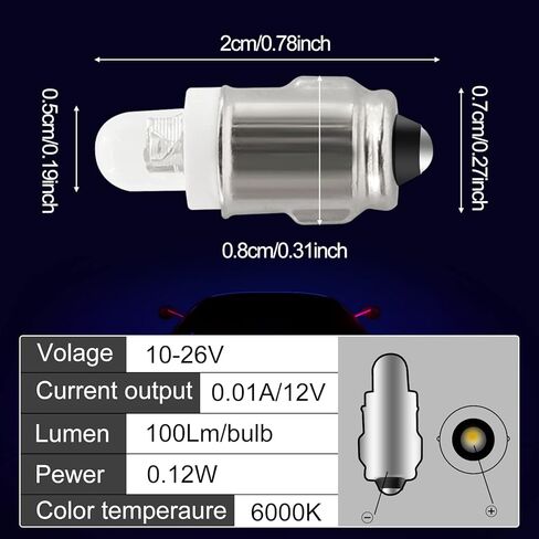 مصابيح LED للوحة القيادة 10X BA7S من Biqing، 12 فولت BA7S، ضوء LED أبيض 6000K، لمبة داخلية LED تلقائية، مؤشر ضوء لوحة القيادة، لمبة إضاءة لوحة العدادات in Kuwait