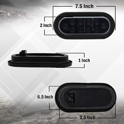 Meerkatt (Pack of 2) 6 Inch Oval Amber LED Marker 10 Diodes Turn Tail Lights Waterproof w/Rubber Grommet & Plug Truck Trailer Pickup Bus 12V DC Universal UA12 in Saudi Arabia