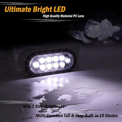 Meerkatt (Pack of 2) 6 Inch Oval Amber LED Marker 10 Diodes Turn Tail Lights Waterproof w/Rubber Grommet & Plug Truck Trailer Pickup Bus 12V DC Universal UA12 in Saudi Arabia