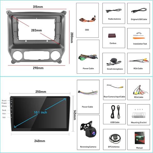Android 13 Car Stereo for Chevrolet Chevy Silverado 2009-2014 with Wireless Carplay&Android Auto,10.1 Inch Touch Screen Car Radio with GPS WiFi Bluetooth FM/RDS SWC Dual USB/AUX-in+Backup Camera in Saudi Arabia
