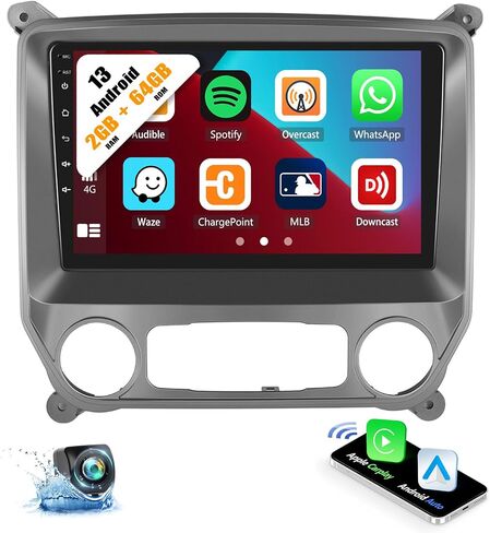 Android 13 Car Stereo for Chevrolet Chevy Silverado 2009-2014 with Wireless Carplay&Android Auto,10.1 Inch Touch Screen Car Radio with GPS WiFi Bluetooth FM/RDS SWC Dual USB/AUX-in+Backup Camera in Saudi Arabia