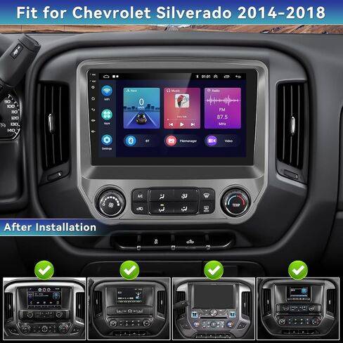 Android 13 Car Stereo for Chevrolet Chevy Silverado 2009-2014 with Wireless Carplay&Android Auto,10.1 Inch Touch Screen Car Radio with GPS WiFi Bluetooth FM/RDS SWC Dual USB/AUX-in+Backup Camera in Saudi Arabia
