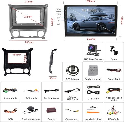 Android 13 Car Stereo for Chevrolet Chevy Silverado 2009-2014 with Wireless Carplay&Android Auto,10.1 Inch Touch Screen Car Radio with GPS WiFi Bluetooth FM/RDS SWC Dual USB/AUX-in+Backup Camera in Saudi Arabia