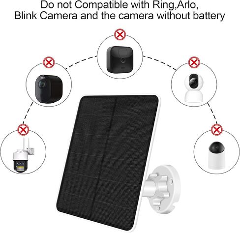 Solar Panel for Security Camera,7W Camera Solar Panel with Micro USB & USB-C Port,IP65 Waterproof Security Camera Solar Panel for DC 5V Rechargeable Battery Camera,9.8Ft Charging Cable(1 Pack) in Saudi Arabia