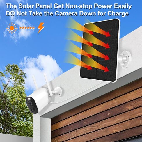 Solar Panel for Security Camera,7W Camera Solar Panel with Micro USB & USB-C Port,IP65 Waterproof Security Camera Solar Panel for DC 5V Rechargeable Battery Camera,9.8Ft Charging Cable(1 Pack) in Saudi Arabia