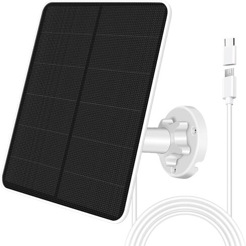 Solar Panel for Security Camera,7W Camera Solar Panel with Micro USB & USB-C Port,IP65 Waterproof Security Camera Solar Panel for DC 5V Rechargeable Battery Camera,9.8Ft Charging Cable(1 Pack) in Saudi Arabia