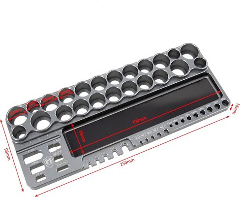 منظم مفك براغي لأدوات RC من MEUS RACING مع قياس مفك براغي/مسامير، وفتحة مشبك إلكتروني ورقصة لموصلات الرصاص لقطع غيار وإكسسوارات إصلاح السيارات طراز RC. (الإصدار أ التيتانيوم) in Kuwait