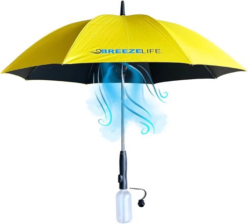 Sun Umbrella with Fan and Mister. A portable misting fan that blocks 99.9% of all UVA and UVB rays. Cooling for festival, beach and summer activities. in Kuwait