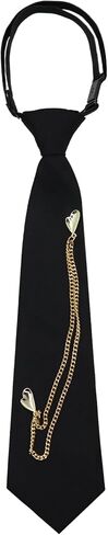 Mantieqingway Ties for Women Men, Punk Metal Chain Necktie Pre-Tied Adjustable Black Tie for Uniform, School, Shirt Accessory in Saudi Arabia