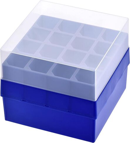 Uxcell الطرد المركزي أنبوب الفريزر صندوق تخزين 16-Well حامل البولي بروبلين الأزرق الداكن لأنابيب الطرد المركزي الصغيرة 50 مللي 2 قطعة in Kuwait