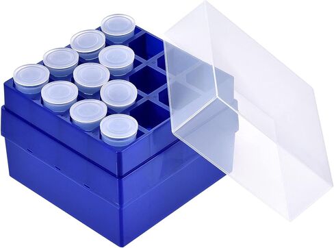 Uxcell الطرد المركزي أنبوب الفريزر صندوق تخزين 16-Well حامل البولي بروبلين الأزرق الداكن لأنابيب الطرد المركزي الصغيرة 50 مللي 2 قطعة in Kuwait