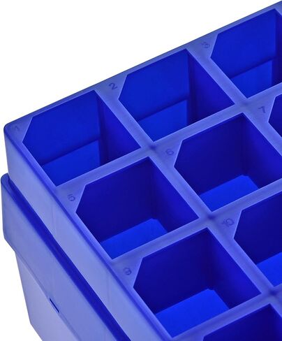 Uxcell الطرد المركزي أنبوب الفريزر صندوق تخزين 16-Well حامل البولي بروبلين الأزرق الداكن لأنابيب الطرد المركزي الصغيرة 50 مللي 2 قطعة in Kuwait