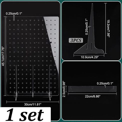 PH PandaHall 204 Holes Acrylic Earrings Display Stand, Clear Earring Holder Stand Organizer Keychain Display Peg Board 102 Pairs Countertop Storage for Jewelry Craft Shows Earring Tools in Saudi Arabia
