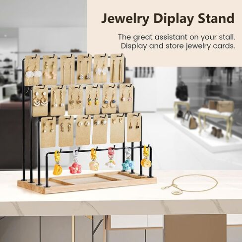 Earring organizer Holder, Earring Display Stands for Selling, Jewellery Stand for Vendors Craft Shows, Jewelry Display for Earring Cards, Bracelet, Rings, Necklaces, keychains (4 Tiers) in Saudi Arabia