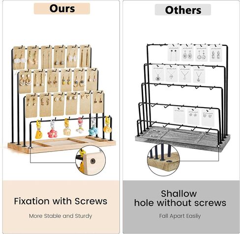 Earring organizer Holder, Earring Display Stands for Selling, Jewellery Stand for Vendors Craft Shows, Jewelry Display for Earring Cards, Bracelet, Rings, Necklaces, keychains (4 Tiers) in Saudi Arabia