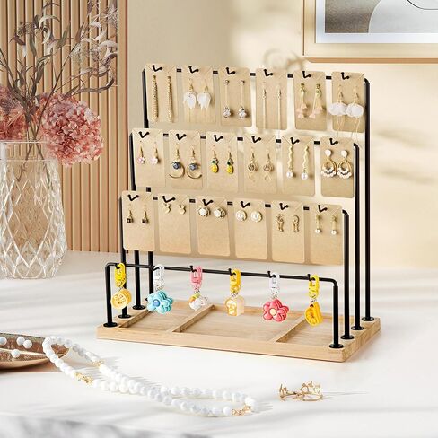 Earring organizer Holder, Earring Display Stands for Selling, Jewellery Stand for Vendors Craft Shows, Jewelry Display for Earring Cards, Bracelet, Rings, Necklaces, keychains (4 Tiers) in Saudi Arabia