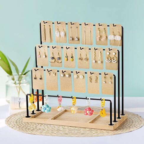 Earring organizer Holder, Earring Display Stands for Selling, Jewellery Stand for Vendors Craft Shows, Jewelry Display for Earring Cards, Bracelet, Rings, Necklaces, keychains (4 Tiers) in Saudi Arabia