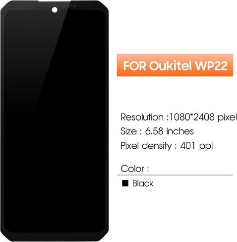 شاشة بديلة لشاشة Oukitel WP22 لشاشة Oukitel WP22 LCD أجزاء إصلاح مجموعة المحول الرقمي التي تعمل باللمس (أسود بدون إطار) in Saudi Arabia