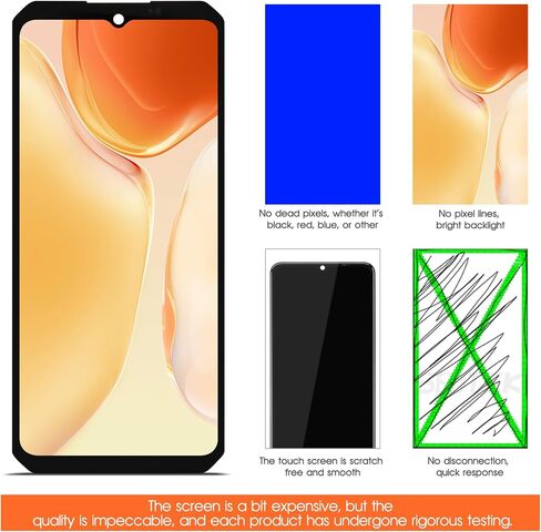 شاشة بديلة لشاشة Oukitel WP22 لشاشة Oukitel WP22 LCD أجزاء إصلاح مجموعة المحول الرقمي التي تعمل باللمس (أسود بدون إطار) in Saudi Arabia