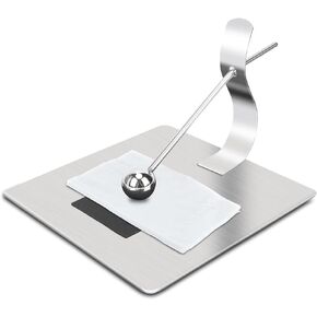 Napkin Holder for Tables, Square Stainless Steel Flat Napkin Dispenser Serviette Holders with Weighted Arm for Home Restaurant Kitchen Table