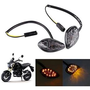 1 Pair Motorcycle Turn Signal Light Kit, Eye Shaped Flush Front Rear Turn Signal Light Assembly for Honda Grom 2014-2016