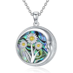Sterling Silver Flower Necklace Dainty Flower Pendant Jewelry for Women Birthday Gifts for Girls in Saudi Arabia