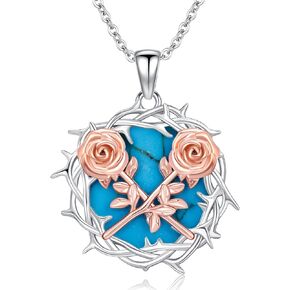 Sterling Silver Flower Necklace Dainty Flower Pendant Jewelry for Women Birthday Gifts for Girls