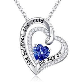 Iefil Graduate Gifts for Her - Graduation Gifts 2024 High School | College Graduation Gifts for Her | 925 Sterling Silver Birthstone Necklace for Daughter | Graduation Necklace for Granddaughter Girls