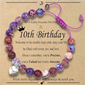 6th 7th 8th 9th 10th 11th 12th 13th Birthday Gifts for Girls Bead Bracelet for Daughter/Granddaughter/Niece/Friends/Sisters