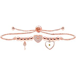 Brass bead Bracelet Inlaid With Zircon. Jewelry Bracelet for Commemorative gifts for girls on Valentine's Day. Mustard seed Christian gift. Comes with a love pendant