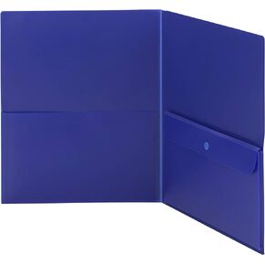 Smead Poly Two-Pocket Folder with Security Pocket, Letter Size, Black, 5 per Pack (87700)