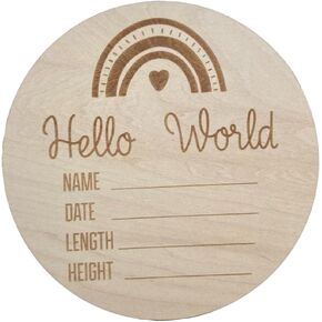 JAMES & ROSE Baby Birth Announcement Sign, Baby Hospital Announcement Sign, Wooden Baby Birth Sign, Boho Rainbow Newborn Announcement, Newborn Birth Announcement, Sign for Baby Shower Keepsakes