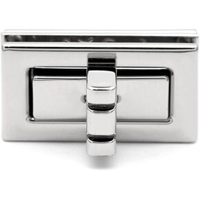 CRAFTMEMORE 1 1/4 in Twist Lock Purse Turn Locks Rectangle Bag Closure Clasp Purse Accessories VT154 (Brushed Brass)