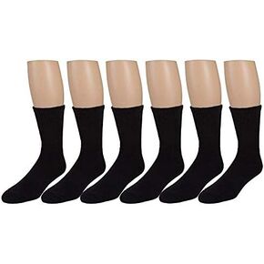 ZEKE Men's Diabetic Socks Loose Fit Non-Binding Cotton Crew Length - 6 or 12 Pack