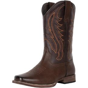 J's.o.l.e Cowboy Boots for Men Square Toe Men's Western Boots Classic Embroidered Country Boots for Concert Daily Wedding