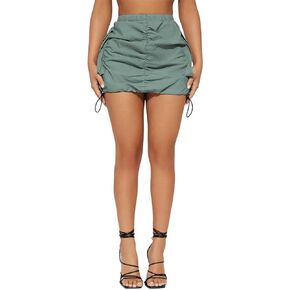 Cargo Skirts for Women Ruched Mini Skirt Side Drawstring High Waisted Skirt in Kuwait
