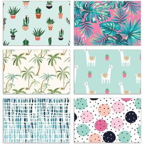 Better Office Products 100-Pack All Occasion Greeting Cards, Assorted Blank Note Cards, 4 x 6 inch, 6 Cute & Fun Mixed Designs, Blank Inside, with Envelopes, 100 Pack