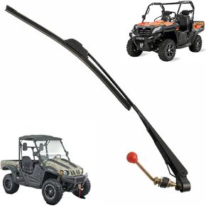 15.7" UTV Manual Windshield Wiper for Polaris Ranger RZR Can Am,Hisun,CFMOTO,Hand Operated Wiper Blades Assembly Instruction Included
