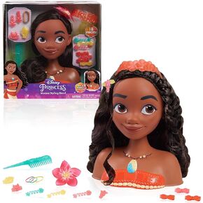 Disney Princess Moana Styling Head and Accessories, 18-Pieces, Brown Hair, Pretend Play, Kids Toys for Ages 3 Up by Just Play in Kuwait