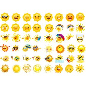 Seasonstorm Cute Sun Emoticon Aesthetic Diary Travel Journal Paper Stickers Scrapbooking Stationery School Office Art Supplies